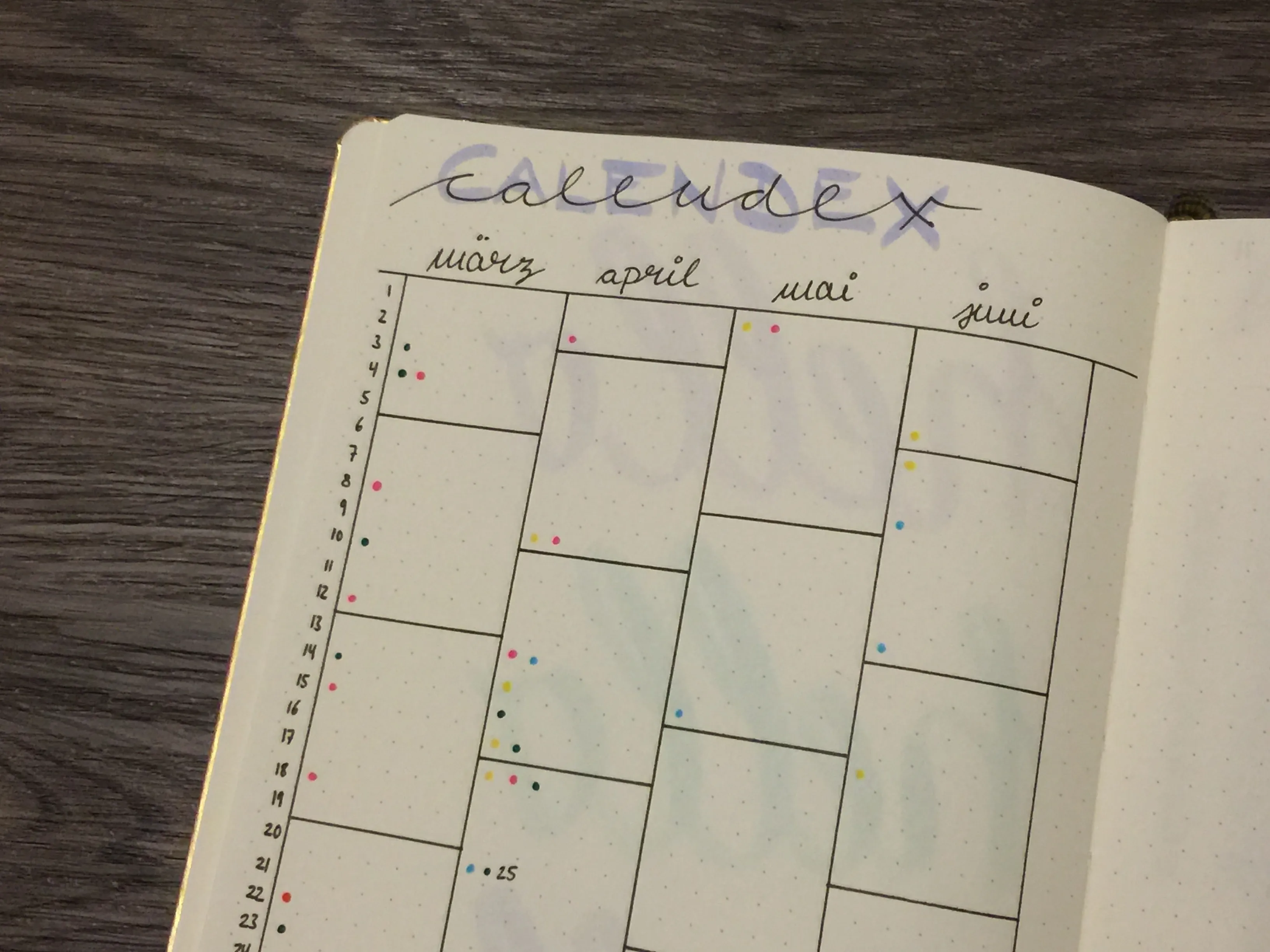 Bullet Journal Calendex