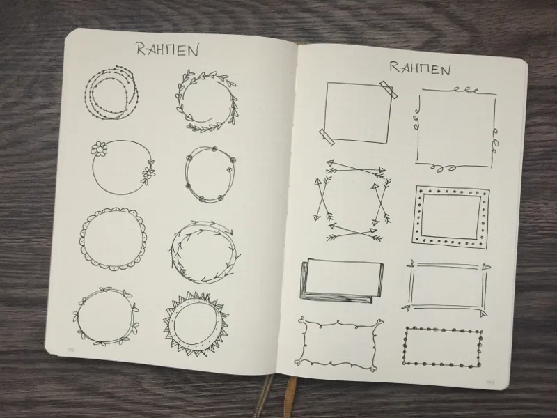 Dekoelemente Bullet Journal Rahmen