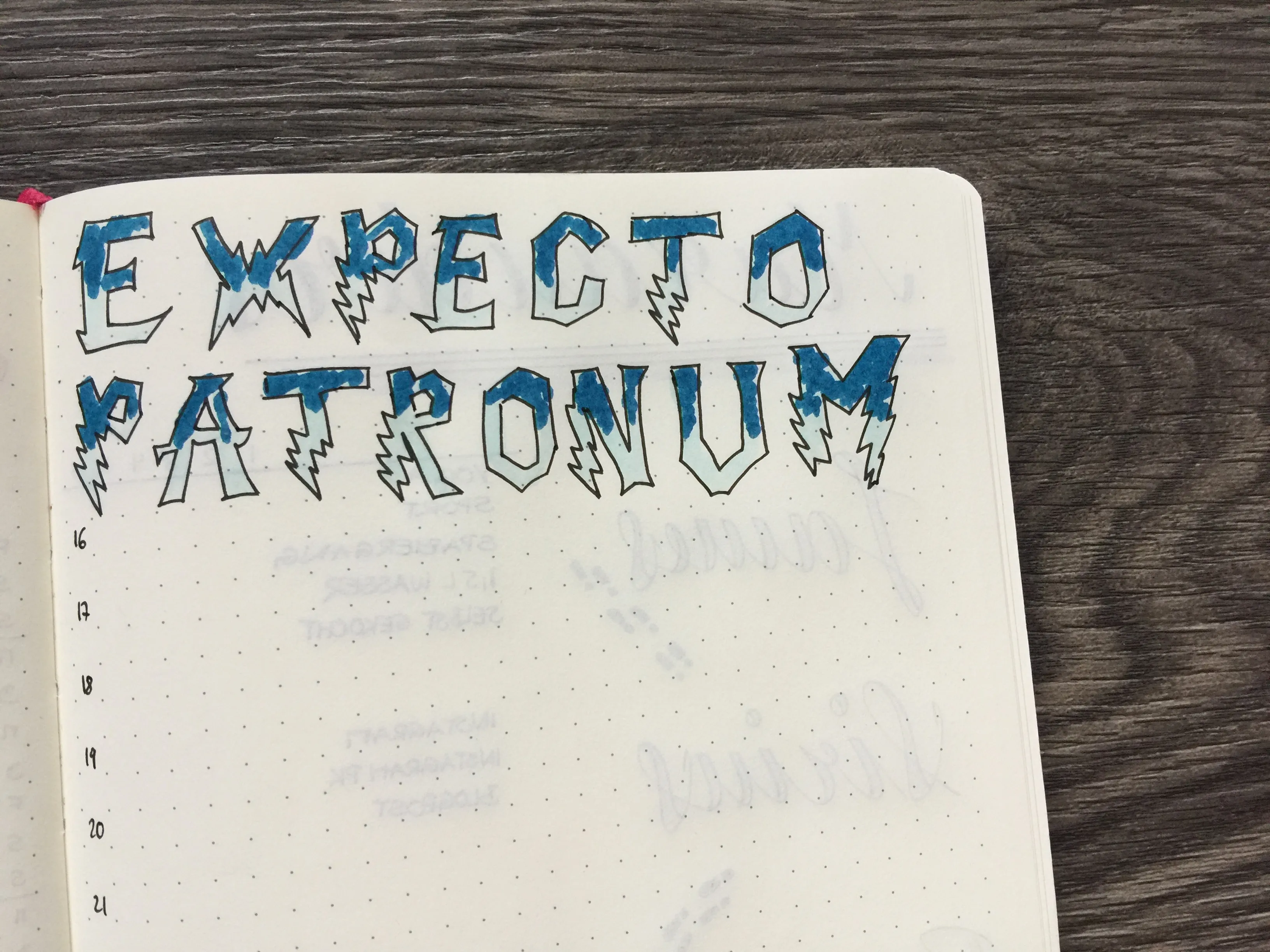 Monatsübersicht September Harry Potter Gratitude Log