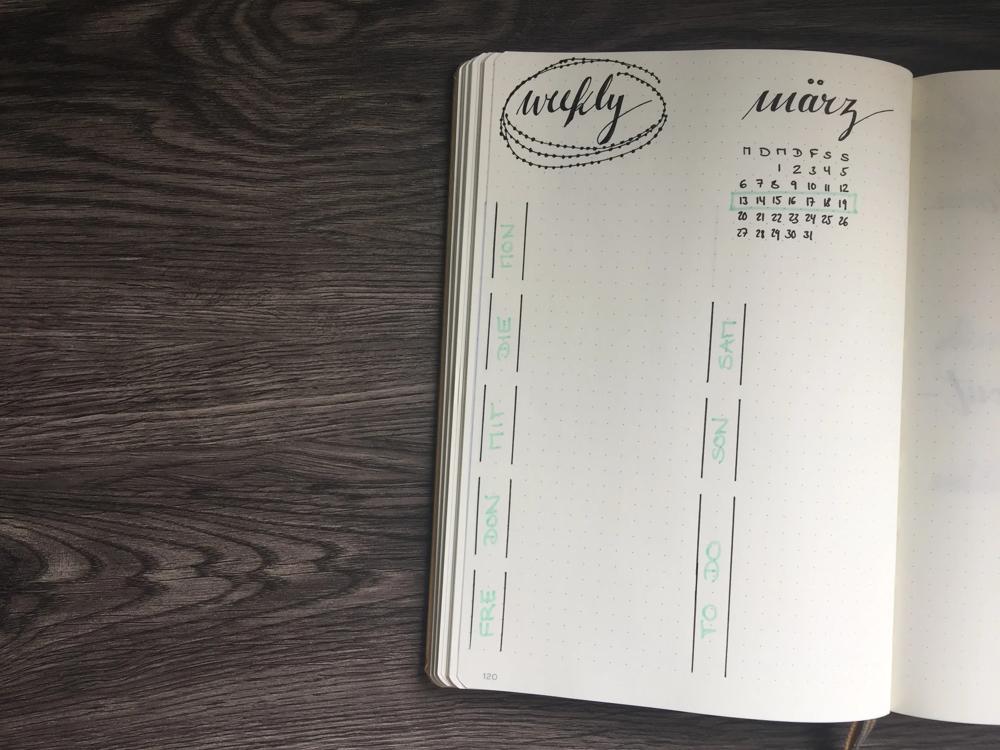 Wochenübersicht Minimal